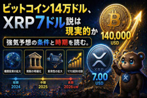 ビットコイン14万ドル、XRP7ドル説は現実的か──強気予想の条件と時期を読む。