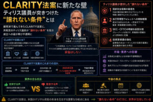 CLARITY法案に新たな壁──ティリス議員が突きつけた“譲れない条件”とは