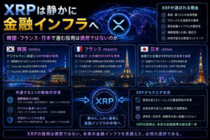 XRPは静かに金融インフラへ──韓国・フランス・日本で進む採用は偶然ではないのか