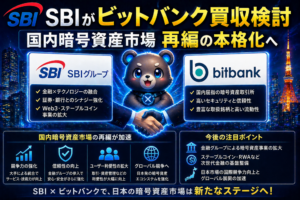 SBIがビットバンク買収検討。国内暗号資産市場再編の本格化へ